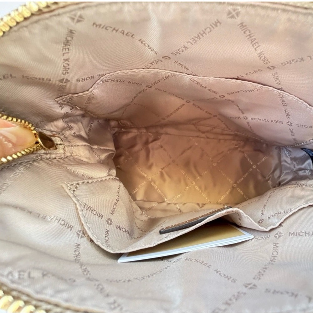 Michael Kors Jet Set Travel Dome Shoulder Crossbody Bag MK Pale Gold - Picture 8 of 10